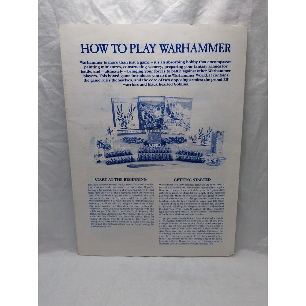 Warhammer Fantasy 4th Edition How To Play Pamphlet